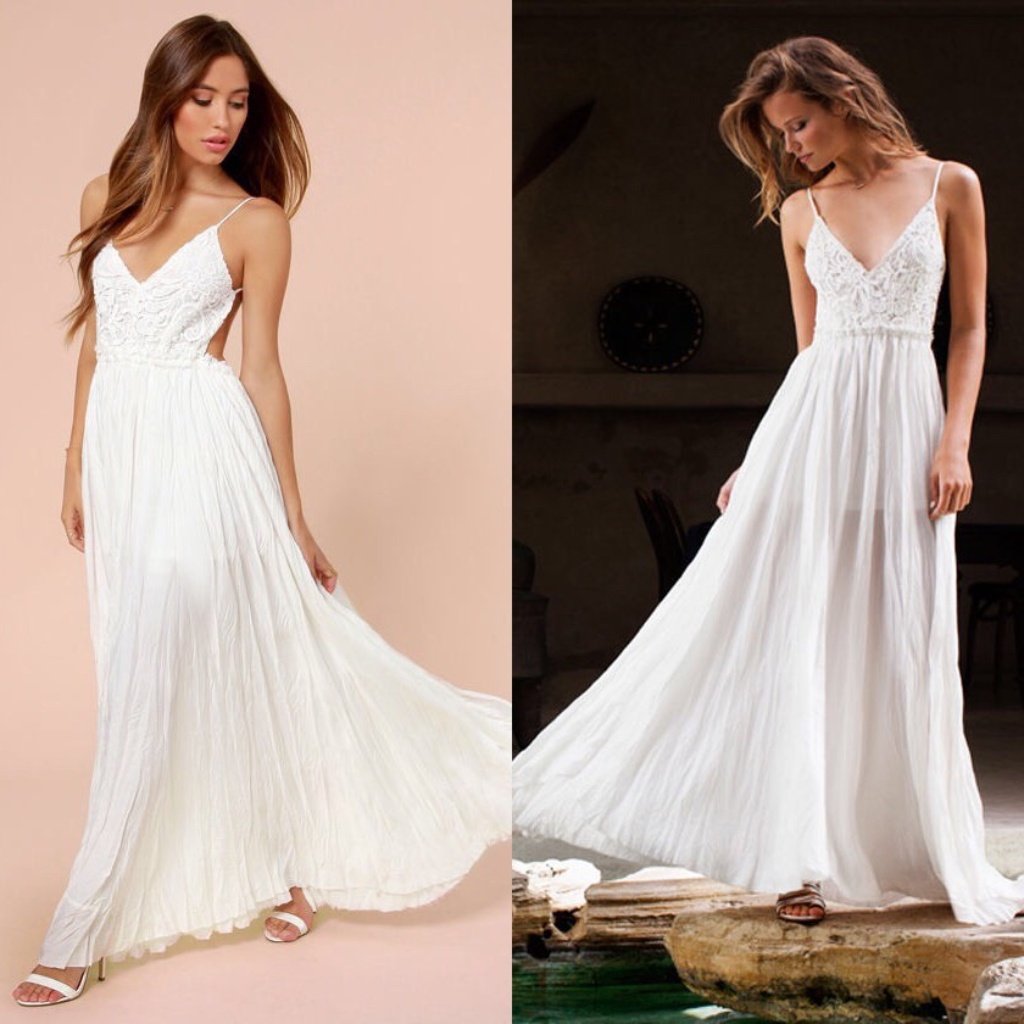 Snowy Meadow Crocheted Backless Ivory Maxi Dress